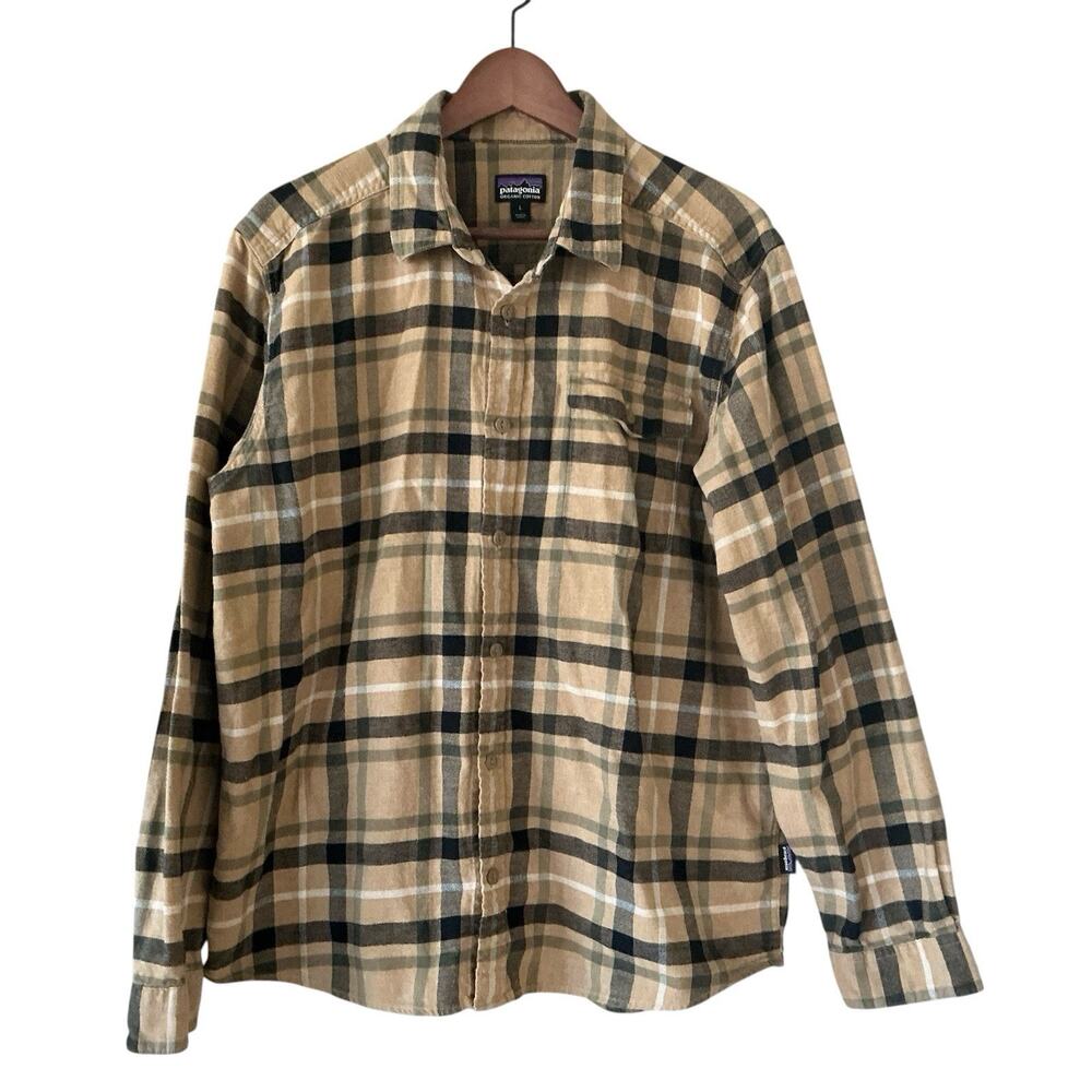 Patagonia Organic Cotton Men’s Long Sleeve Plaid Flannel Shirt Size L